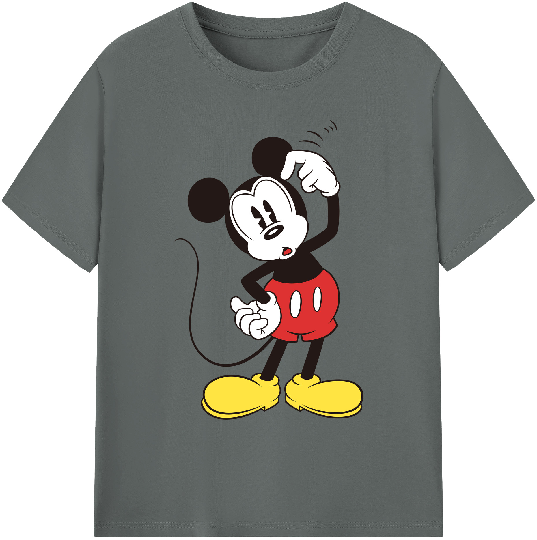 ミッキーマウス Mickey Mouse 綿100％ メンズ半袖Tシャツ｜肌触りやわらか＆通気性